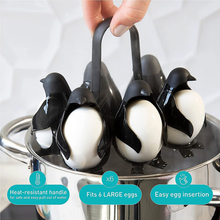 Penguin Shape Egg Holder Boil Cooker Can Hold Up To 6 Eggs Compatible Egguins