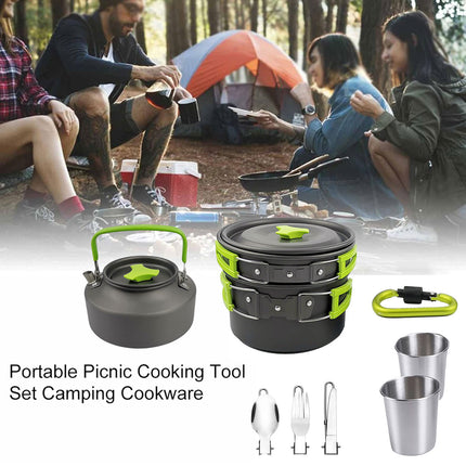 Portable Outdoor Camping Cookware Set for Hiking Picnics Backpacking Travel Use