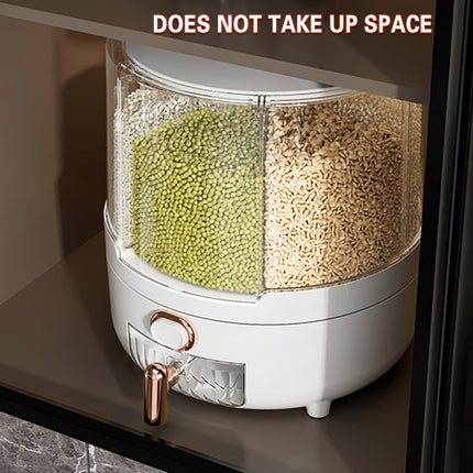 Rotating Grain Dispenser Container 360 Spin PP Multi Compartment 25 x 23.5cm
