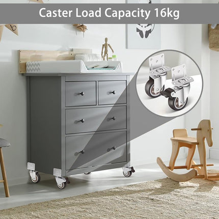 L Type Furniture Casters 4pcs 90-Degree Right Angle Small Wheel Furniture Wheels