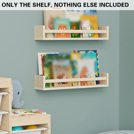 2PCS Solid Wood Wall Mounted Shelf Sturdy Durable Easy Installation Home Decor