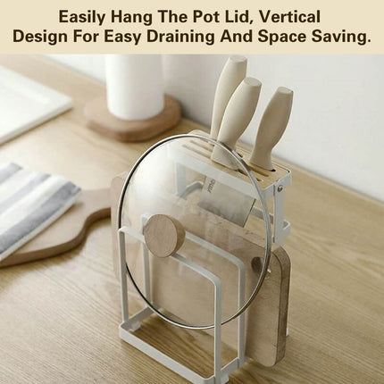 Chopping Board and Knife Holder Rack Kitchen Organizer Shelf Stand Lid Storage