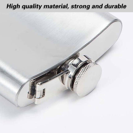 Stainless Steel Hip Flask Gift Set with Funnel and Cups Portable 7oz Metal Flask