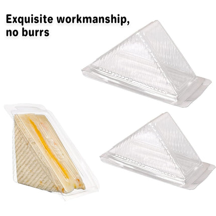 100pcs Transparent Sandwich Packaging Box Plastic Triangle for Baked Snacks