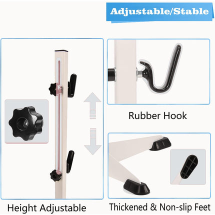 Adjustable Bicycle Floor Parking Stand White