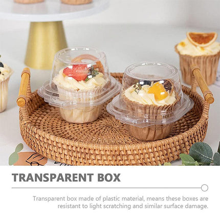 100PCS Transparent Cupcake Packaging Box Muffin Container Bakery