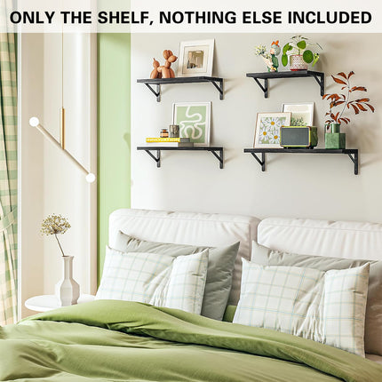 4 PCS Wooden Wall Shelf Single Board Wall Mounted Home Decor Living Room Bedroom