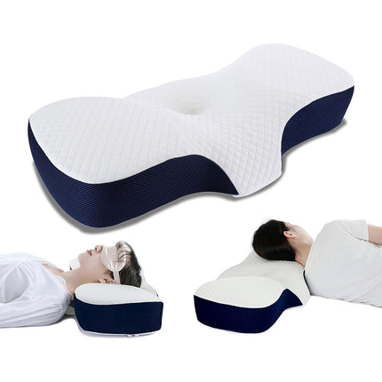 Memory Foam Neck Pillow Ergonomic Slow-Rebound with Tencel Mesh Cover