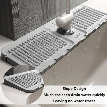 Faucet Draining Pad Narrow Sink Splash Guard Mat for Washbasin Water Catcher