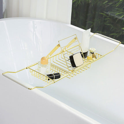 Bathtub Rack Bathroom Storage Shelf Telescopic Adjustable Organiser Tray Home
