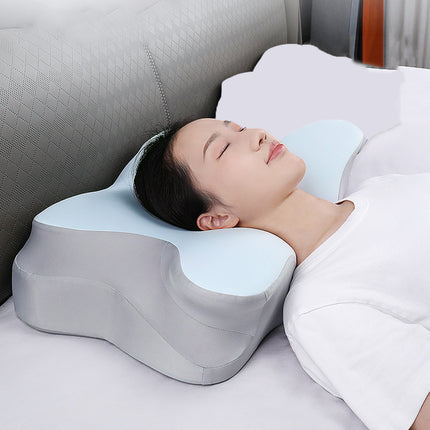 Memory Foam Neck Pillow Butterfly Contour Bolster 62 x 41cm Blue or Grey