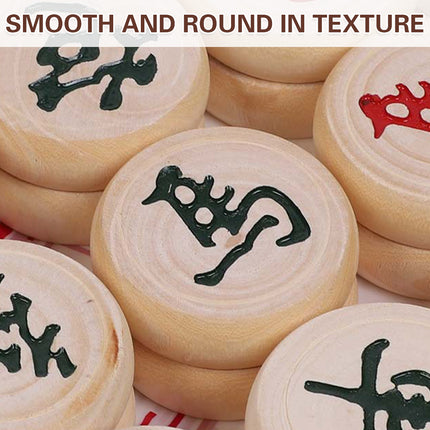 Chinese Birch Wood Chess Set with Laser-Engraved Pieces and Board