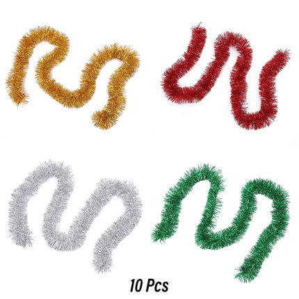 Striped Christmas Decorations 10pcs Festive Holiday Ornament Set Xmas Decor