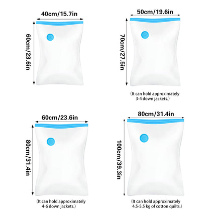 6PCS Vacuum Storage Bags Clear Space Saving for Clothes Bedding Travel Use