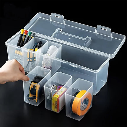 Small Parts Screw Storage Box Transparent Organizer Portable Hardware Toolbox