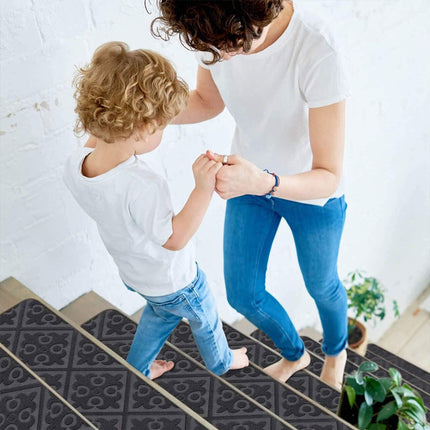 12PCS Non-Slip Carpet Stair Treads Indoor Step Mats for Home Use