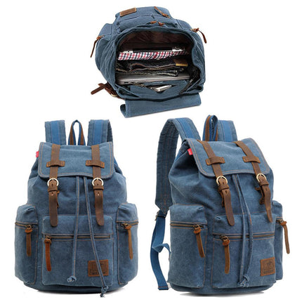Stylish Blue Canvas Shoulder Bag Mens Travel Crossbody Messenger Tote Bag