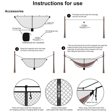 Hammock Mosquito Net Separate Anti-Mosquito Cover For Outdoor Picnic Camping