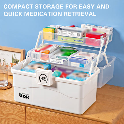 Household Medicine Box Large Capacity First Aid Storage Home Medical Organiser