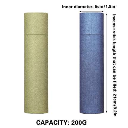 10PCS Incense Paper Tubes 200g Capacity 2 Colours Durable Thickness Material