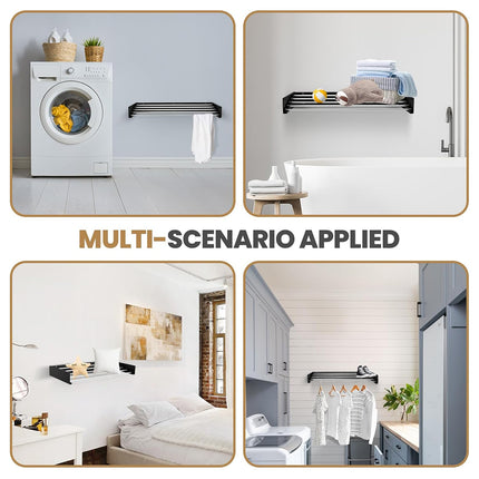 Foldable Wall Hanging Clothes Drying Rack Invisible Balcony Towel Laundry Rack