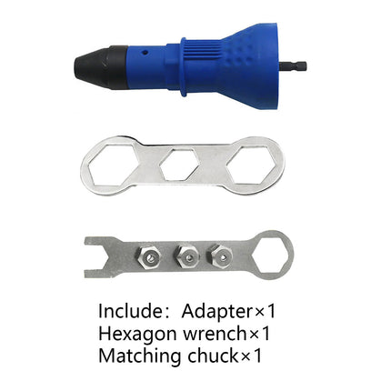 Electric Rivet Gun Set 3pcs Swivel Head Adapter Drill Riveting Tool Heavy Duty