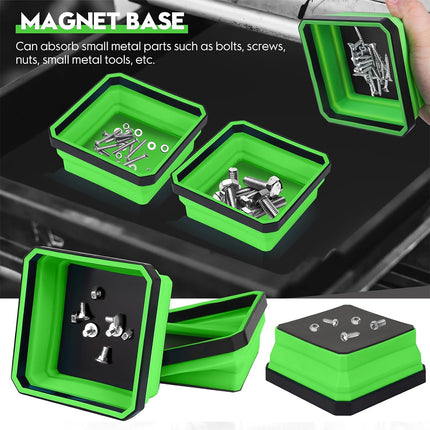 10PCS Silicone Magnetic Tool Tray Folding Storage Disk Screw Bolt Organizer