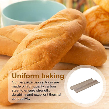 Nonstick Baguette Baking Tray 2 Compartments Bread Mould  Homemade Bread Stick