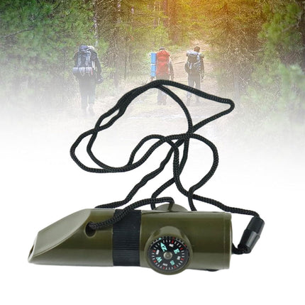 2PCS Outdoor 7 in 1 Multifunctional Emergency Whistle for Camping Hiking Use