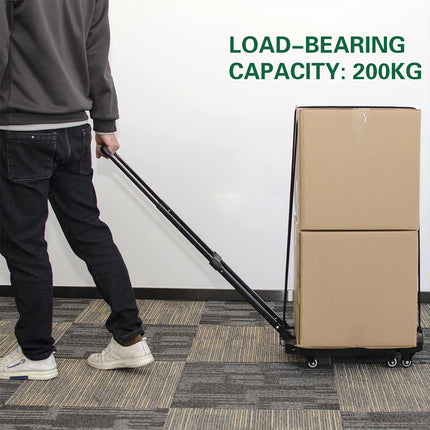 Foldable Trolley Cart Pull Rod Plastic Universal Wheel Shopping Carrier Use