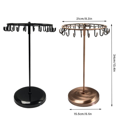 Iron Jewellery Rack Rotating Necklace Display Stand Jewellery Organiser Storage