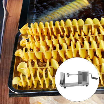 Stainless Steel Manual Potato Spiral Cutting Machine Hand Crank Slicer