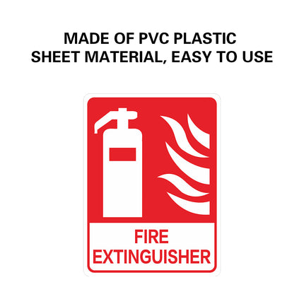 2PCS Fire Extinguisher PVC Sign Warning Safety Notice Building Warehouse Office