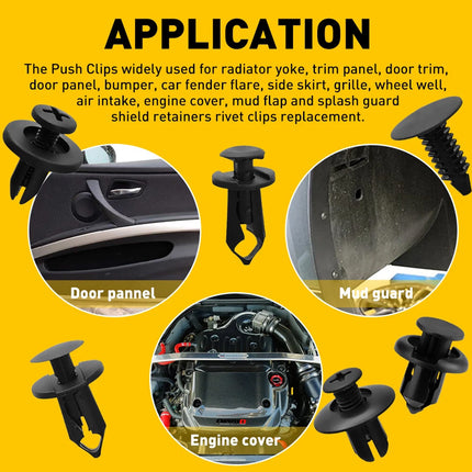 190PCS Plastic Car Fastener 6 Sizes for Auto Body Fender Bumper Trim Accessories