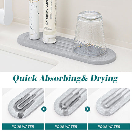 3PCS Bathroom Countertop Water Absorbing Pads Quick Drying Faucet Washbasin Mat
