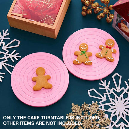 Mini Cake Turntable 14cm Manually Rotating Stand for Cake Decorating Baking Use