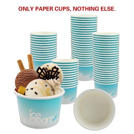 100PCS 4oz Ice Cream Cups Paper Cups Food-Grade Water-Proof Oil-Proof Takeaway