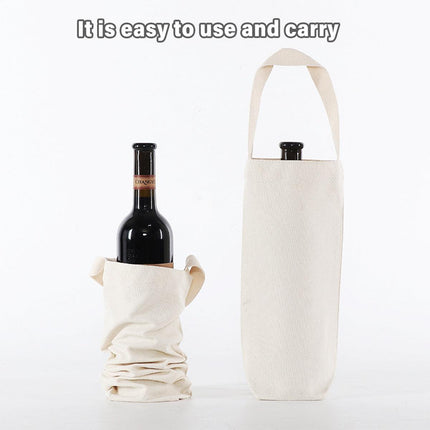 10pcs Portable Wine Bag Canvas Burlap Bottle Packing Holder for Gift Storage