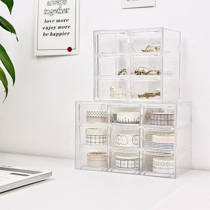 Storage Organizer Box Mini Plastic Desktop Drawers Desk Craft Cabinet For Office