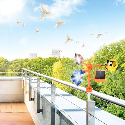 Solar Bird Repeller with 360-Degree Rotation Reflective Rainproof