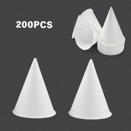 200pcs White Paper Cup Conical Pointed Bottom Small Straight Drink Cup for Water