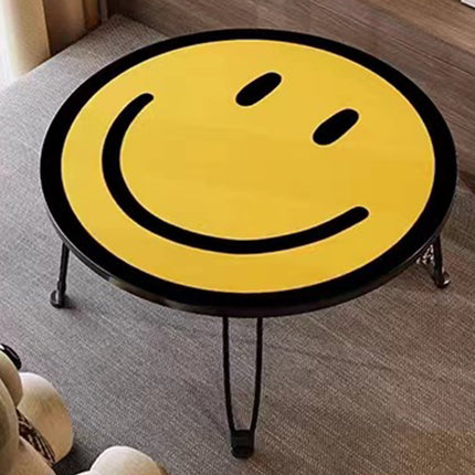 Foldable Small Table with Smiley Face Pattern Childrens Study Desk Play Table
