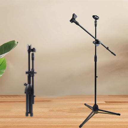 Foldable Adjustable Microphone Tripod Stand Durable NonSlip Stage Studio Karaoke