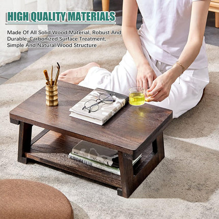 Solid Wood Tatami Foldable Low Table Japanese Style Space Saving Side Table