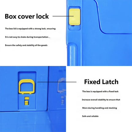 Foldable Plastic Storage Box Rounded Corner Design for Workshop Garage Home Use
