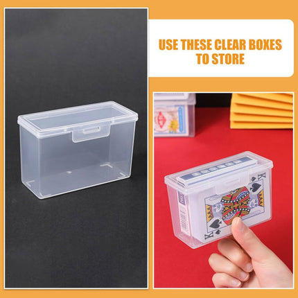 Card Storage Box Set 4PCS Plastic Transparent Case for Game or Business Cards