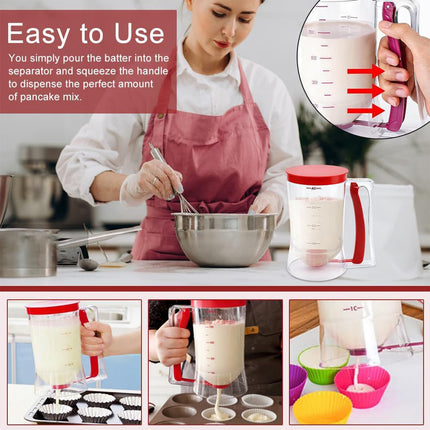 Batter Dispenser Measuring Cup Funnel Cake Cupcake Pancake Baking Tool