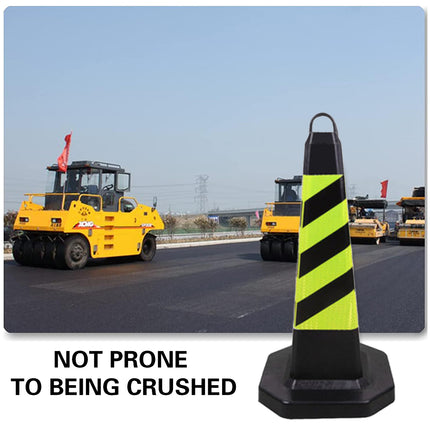 2PCS Road Rubber Traffic Cone Safety Cone Flexible Resilient for Construction