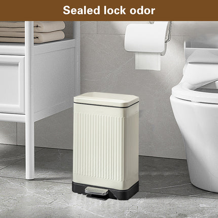 9L Large Capacity Kitchen Stainless Steel Trash Can Waste Disposal Odor Proof