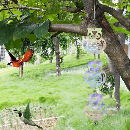 5Pcs Hanging Reflective Bird Scare Disc With Bell For Garden Farm Pest Control